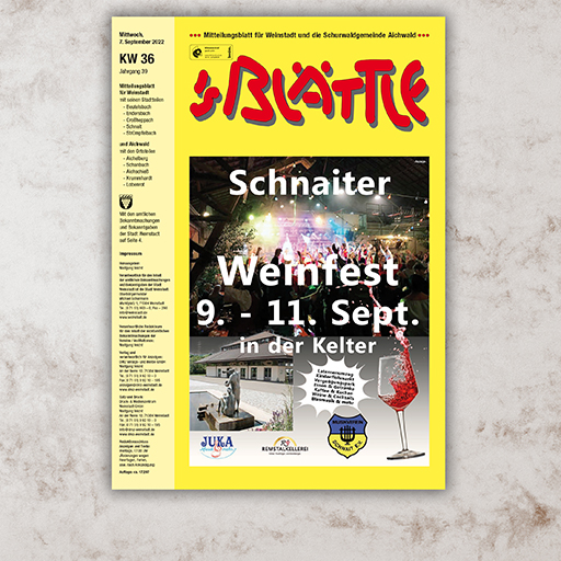 Weinstadt KW 36/22 Cover